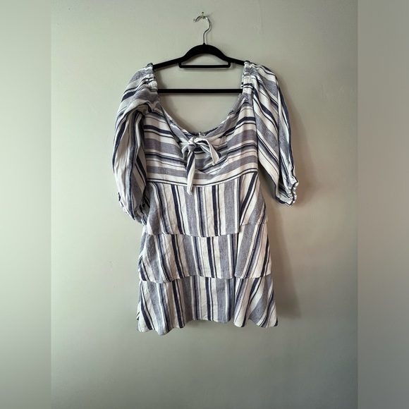 Parker Dresses Parker Bahama Shift Aquarius Stripe Off Shoulder Mini Dress 1166 - Picture 3 of 6